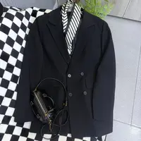 【队队定制】【纸片人】高级感气质黑色西装外套新款轻奢休闲显瘦外套