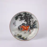 【清雍正】珐琅彩八骏图盘（口径24cm）809