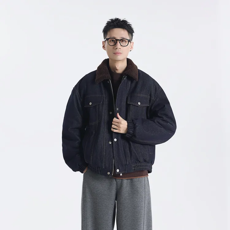 GCCDUPE77『苏尔米克』原浆丹宁洗水牛仔正反两穿羔羔毛夹克外套