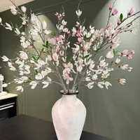 掬涵【推荐】高档新中式仿真玉兰花客厅摆设餐桌插花高档装饰花摆件
