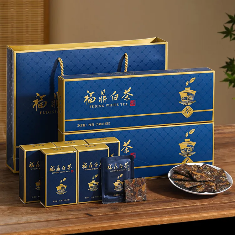 福鼎白茶6条装 2015年寿眉 老白茶茶叶礼盒装小方片茶饼干茶