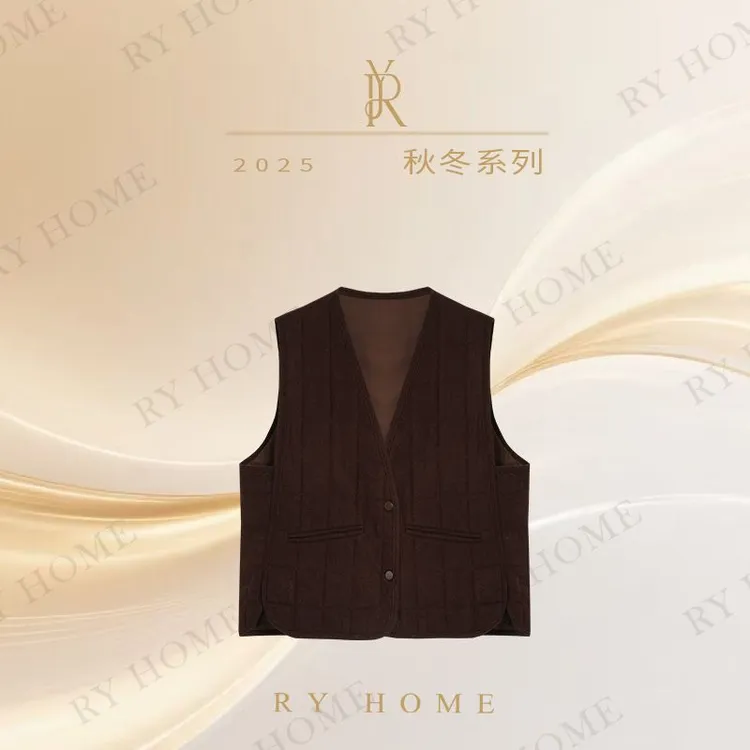 【容雨RYHOME】羊毛＋桑蚕丝时尚V领无袖马甲253MJ1625