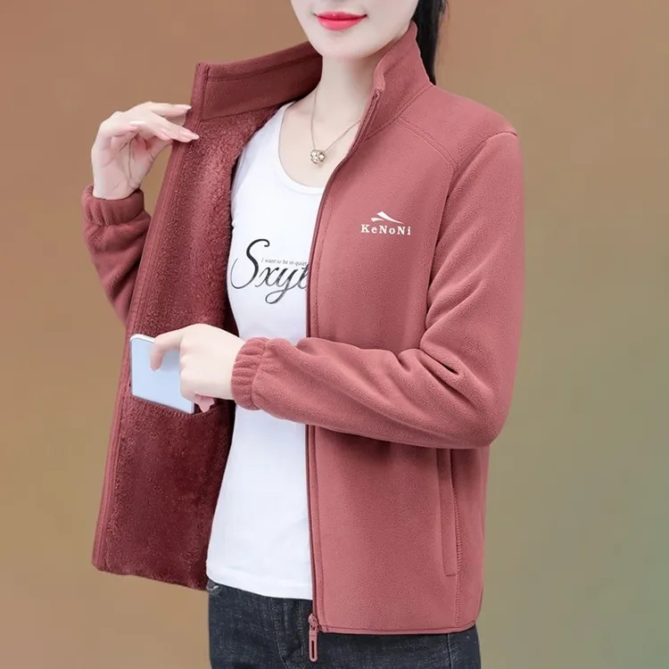 【正品】抓绒衣立领保暖外套女摇粒绒抓绒衣户外休闲奥粒绒外套女款