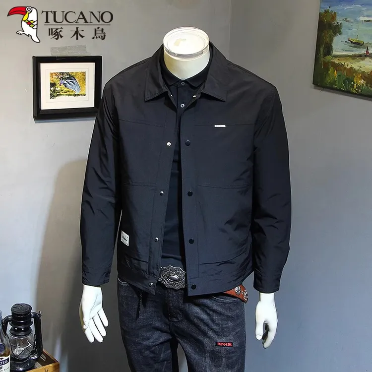 TUCANO/啄木鳥春季新款男士外套夹克抗皱高档商务休闲翻领外套帅