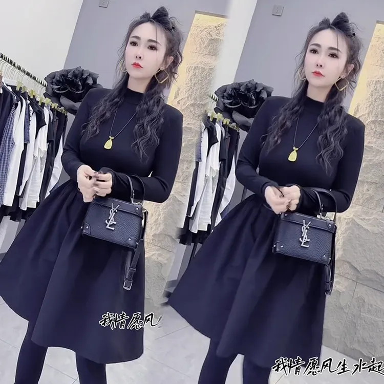 2025秋冬新款时尚显瘦气质网红高档洋气女高级百搭宽松大码连衣裙