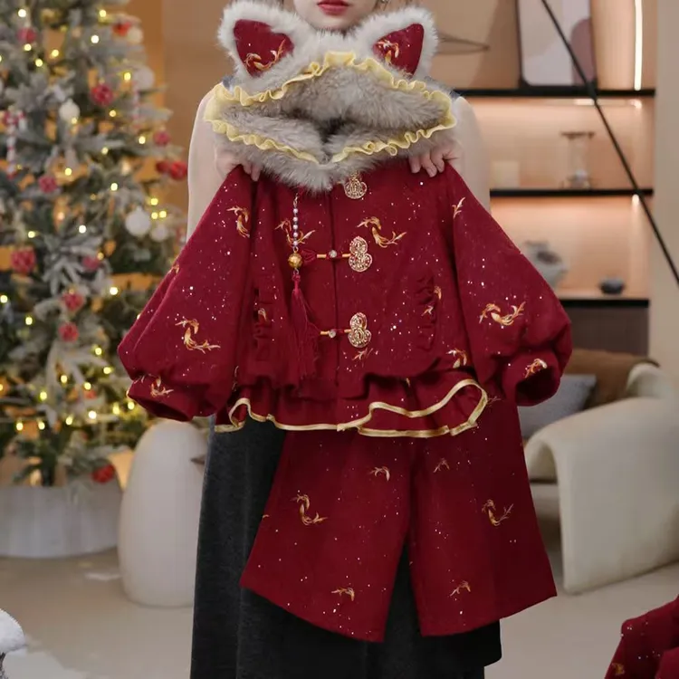 女童加绒冬季2026新款洋气儿童韩版呢子加厚女孩冬款两件套