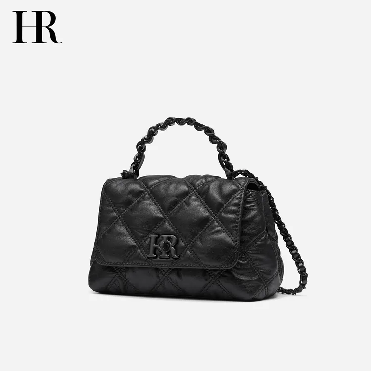 【新年礼物】HR赫莲娜油蜡皮女包手提斜挎链子油蜡单肩包包百搭链条