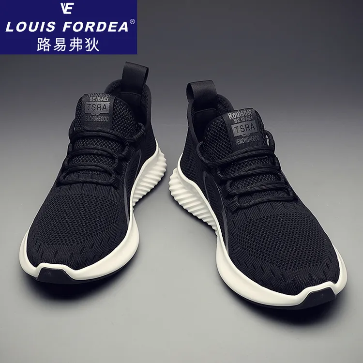 Louis Fordea/路易弗狄男士高档运动鞋男鞋夏季网面透气休闲跑鞋