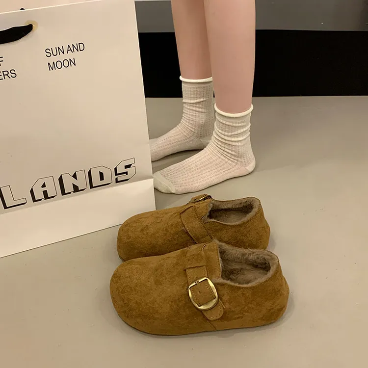 厚底内增高加绒勃肯鞋女冬季2025新款丑萌大头全包博肯棉鞋雪地靴