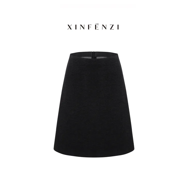 【洛洛】XINFENZI 桑蚕丝醋酸羊毛亲肤面料半裙 WSK34083