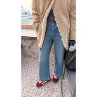 苏安家｜“九分腿精”重工水洗复古色厚绒三芯棉弹力牛仔裤九分裤