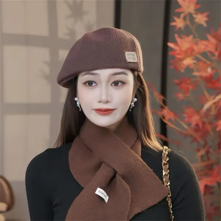 自带定型秋冬新款贝雷帽女韩版百搭显脸小一帽多戴正反前进帽时髦