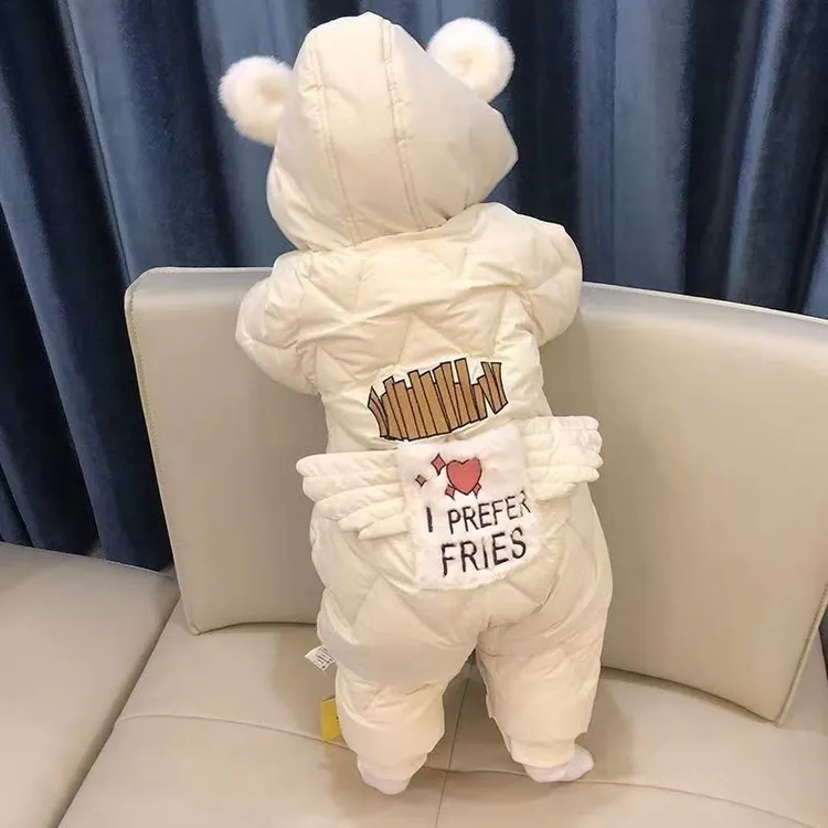 【加绒加棉】冬季新款后背天使翅膀婴幼儿可爱男女宝连体外出服哈