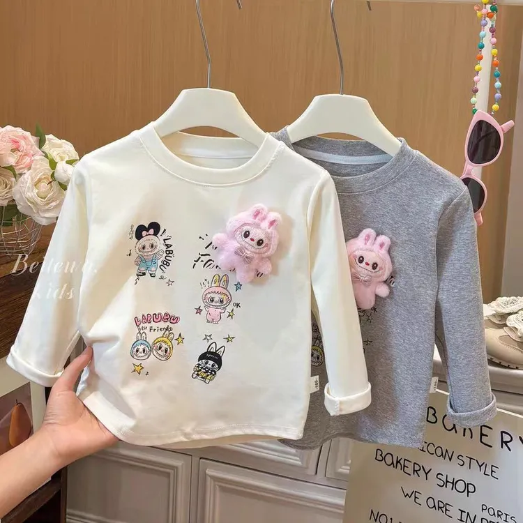 新款女童春秋款立体卡通休闲卫衣女宝宝百搭韩版时尚洋气上衣童装