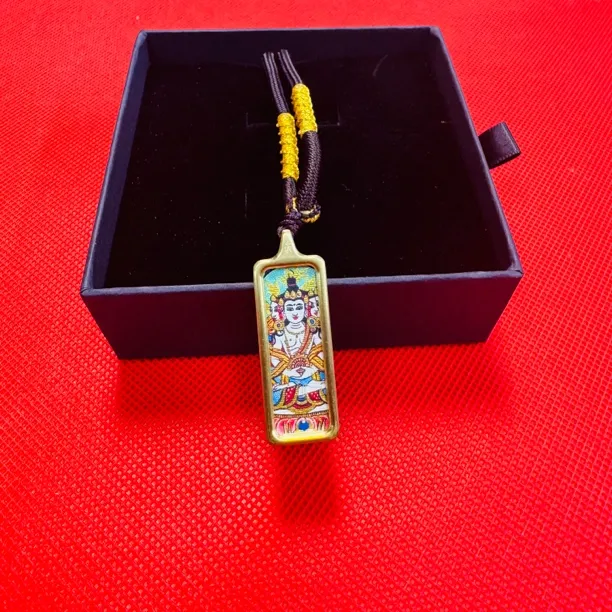 铜合金吊坠 唐卡十二生肖本命佛守护神藏式唐卡项链手绘带梵文