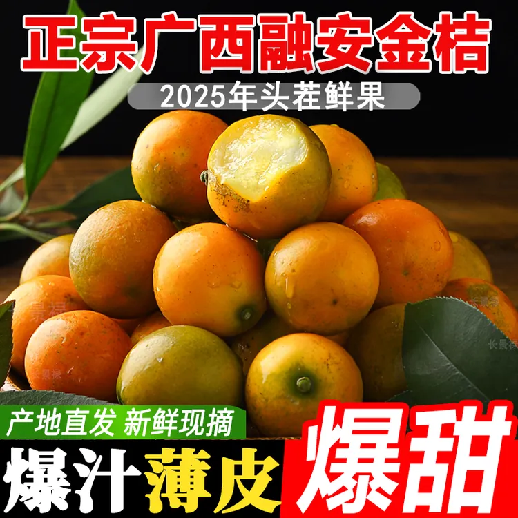 【爆甜】广西融安金桔第二代滑皮金桔纯甜无酸脆皮当季新鲜水果包邮