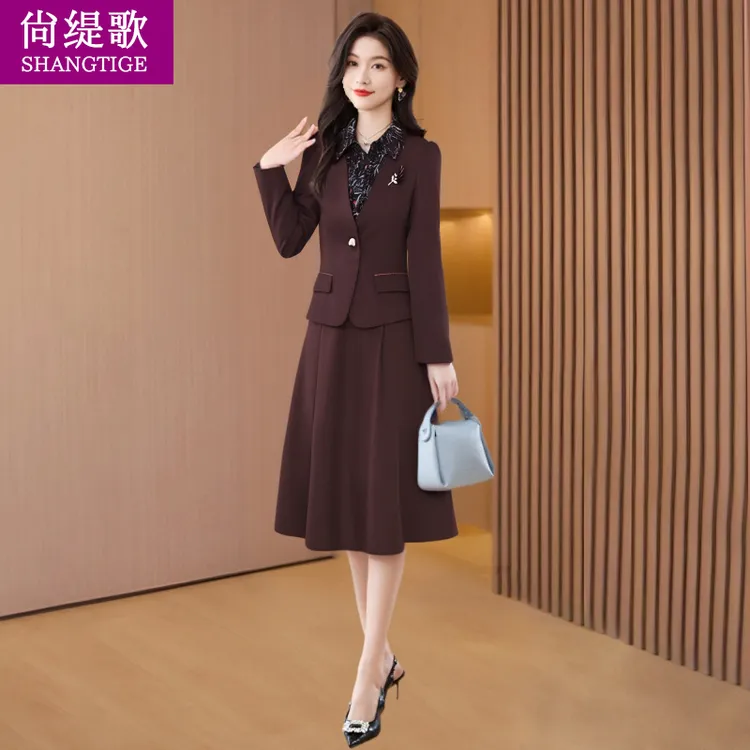 【尚缇歌】长袖连衣裙女2025新款高端小个子减龄广州爆款超火两件套