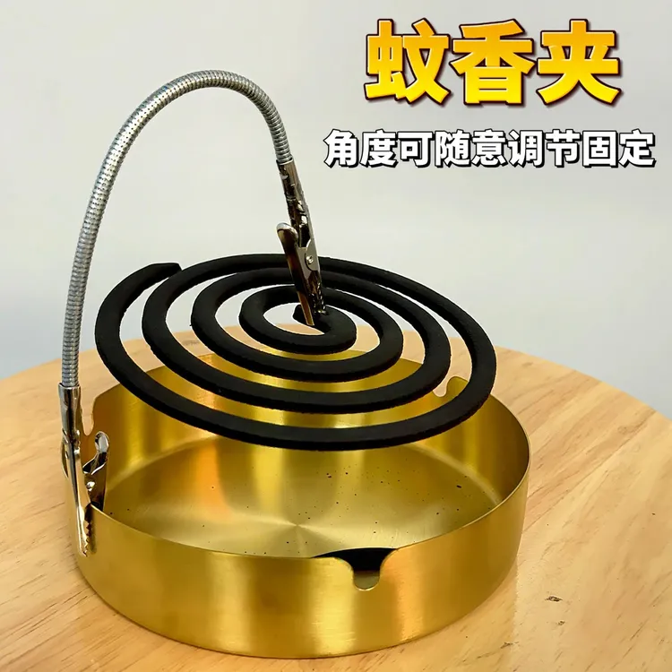 新款可弯曲双头鳄鱼蚊香夹断香可夹立架底座室内熏香户外驱蚊钓鱼