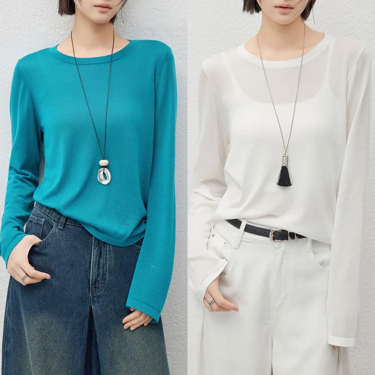 美洋MEIYANG 冰汽水针织衫 三醋酸_亮色抗菌凉感抗静电圆领-周一