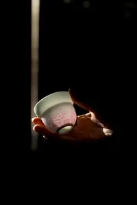 【GB】葫芦杯（粉色渐白）玉泥扒花