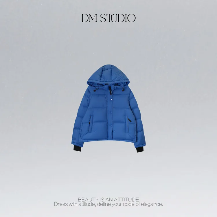 DEDM•STUDIO/冬季纯色极简保暖连帽新国标95白鹅绒服2601YRF/7631