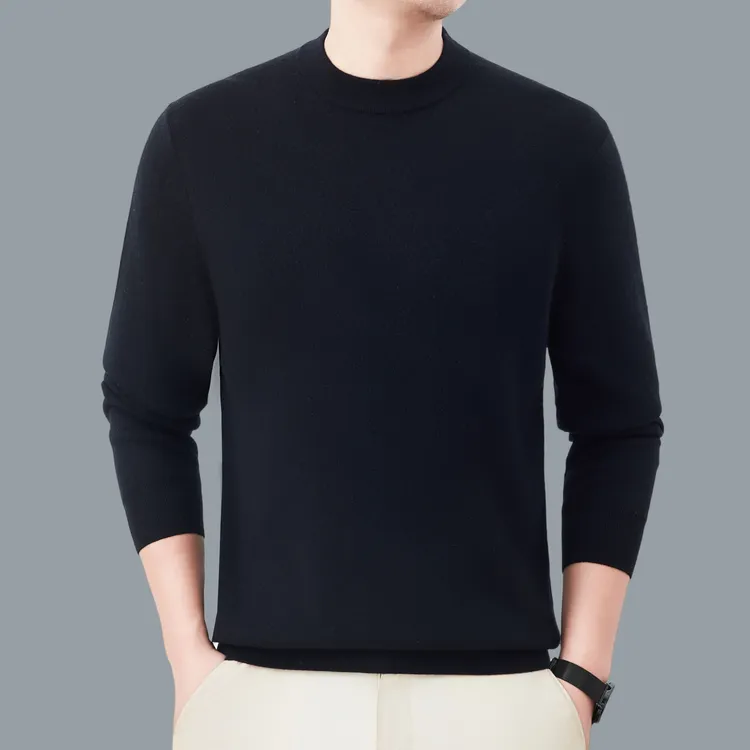 【精纺100%山羊绒】68支男士圆领秋冬保暖轻商务简约百搭针织上衣