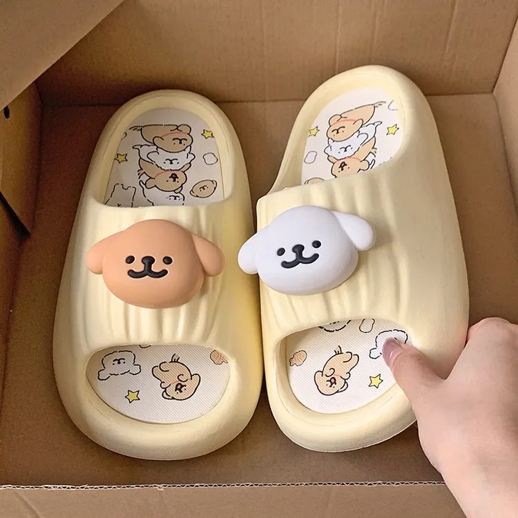 卡通可爱线条小狗拖鞋女夏季外穿小众居家eva防滑室内凉拖鞋 秋千
