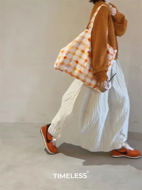 TIMELESS ·赫本风 肌理感 花苞裙子女秋冬季中长款简约复古半身裙