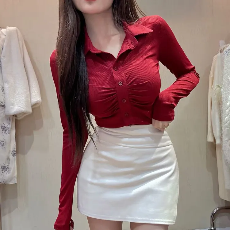 【高智感穿搭】9121＃显瘦辣妹气质长袖上衣