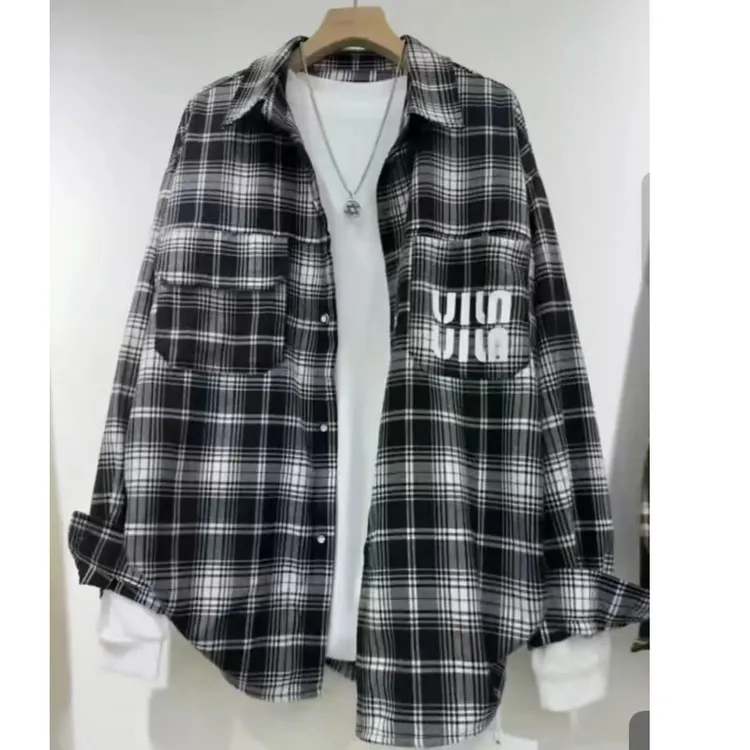 男童青少年字母格子衬衫 F5508 （150-190）