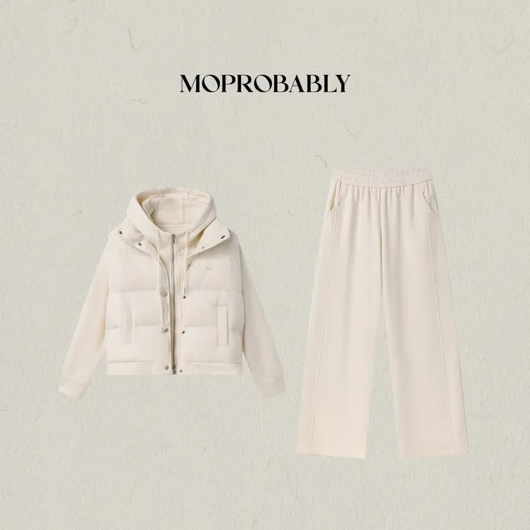 Moprobably李予诺「强有力」马甲卫衣裤子三件套装L5453012