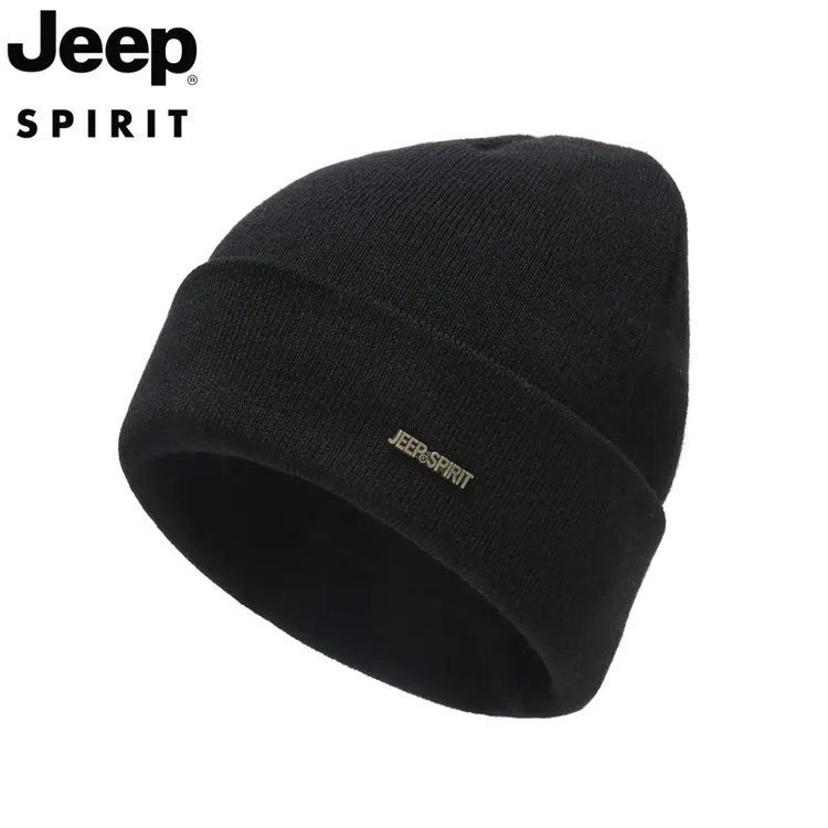 JEEP SPIRIT 吉普针织帽保暖毛线帽加绒加厚男女羊毛冬季防寒帽子