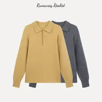 【RUNAWAY REALIST】全羊毛大版polo领毛衣外套 S399