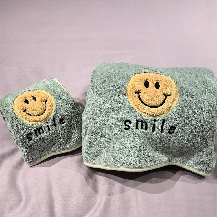 【好物推荐】悦达家纺《小笑脸》牛奶绒毛浴巾两件套吸水速干柔软