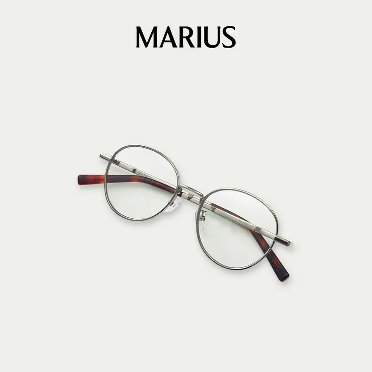 MARIUS时尚气质轻奢百搭复古花纹银框眼镜