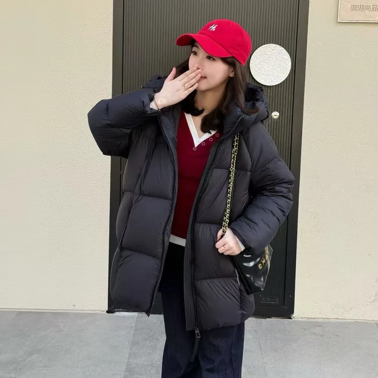 YAYA/鸭鸭泡芙系列韩版中长款时尚保暖25冬新款羽绒服新国标90绒