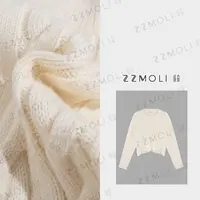ZZMOLI港风复古麻花毛衣女款气质衣服长袖套头针织上衣ZBY18155