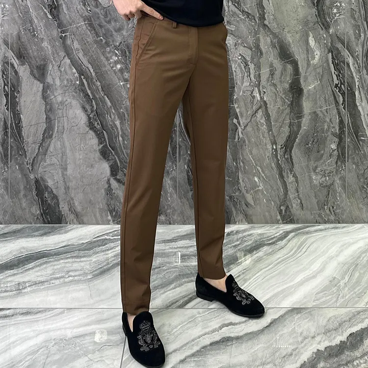 2025新款秋冬新款舒适百搭时尚潮流弹力透气小脚修身小九分休闲裤