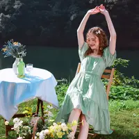 【小余专属】菀草壹夏季新款薄荷曼波连衣裙Q20553321