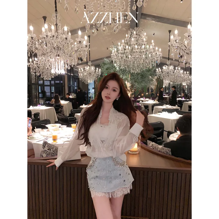 AZZHEN【花神巡游】重工珠片绣灯笼袖上衣AZ5DSC10-00