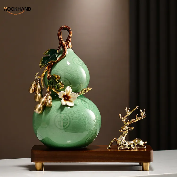 五福临门葫芦摆件高档新中式创意客厅酒柜电视柜装饰乔迁新居礼品