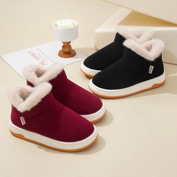 自产自销手工棉鞋男女中老年冬季居家室内外穿超厚超防滑软底包跟