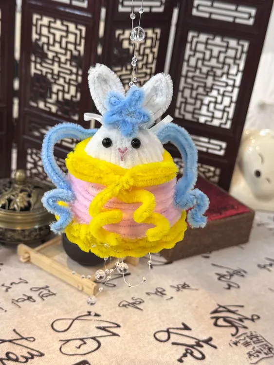【爱宝】中秋仙女玉兔diy扭扭棒手提发光花灯材料包