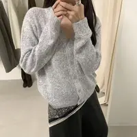 C/5621 韩系简约宽松V领彩点针织开衫 9-23