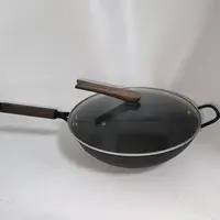 （粉丝福利）金嫂子-34CM麦纹老铁锅炒锅-全灶通用家用带盖子