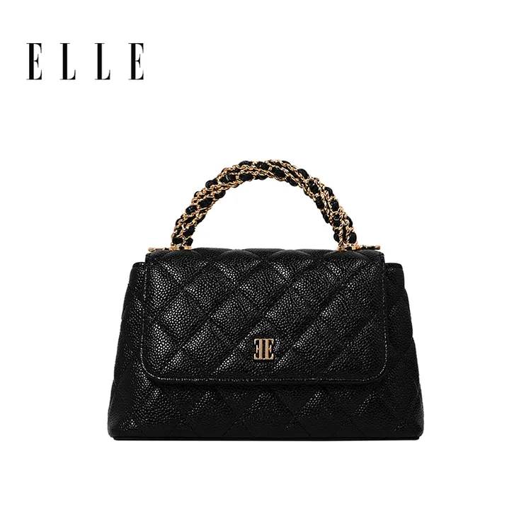 ELLE2026新款【琥珀流光】经典小香风菱格简约珐琅手柄轻奢斜挎包商品图