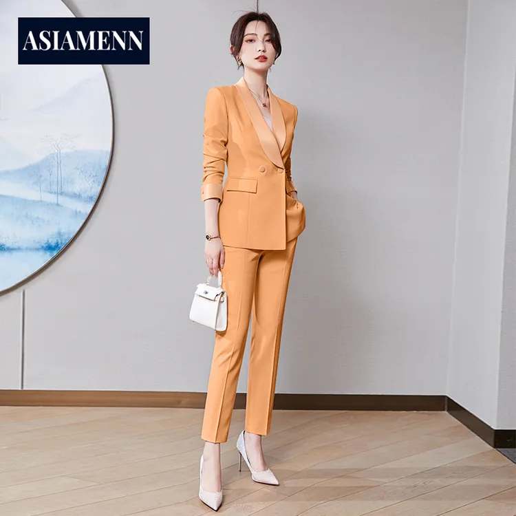职场修身西装套装轻奢高级感秋季款气质女神范西服播音主持人正装
