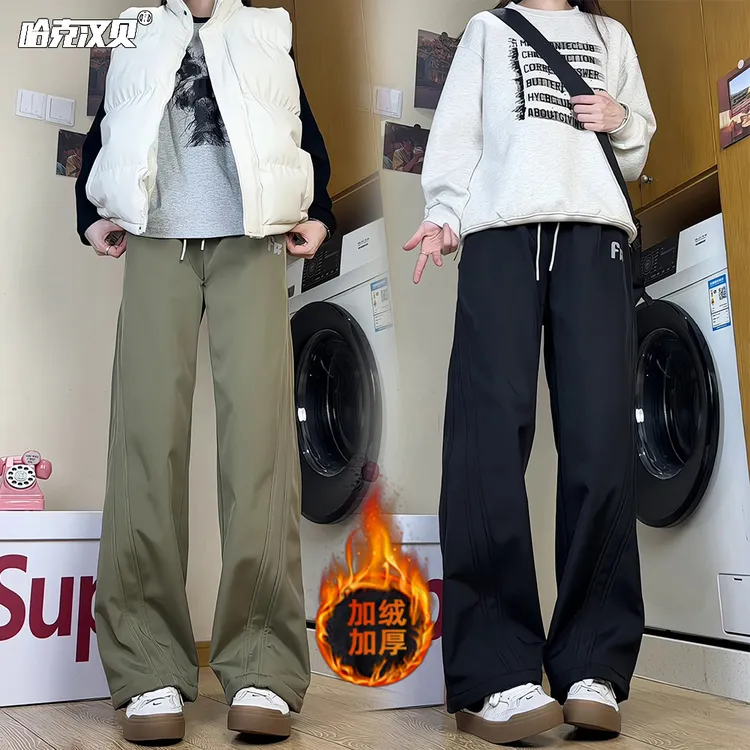 加绒保暖防水冲锋裤男女秋冬季加厚户外登山裤工装休闲裤滑雪裤子