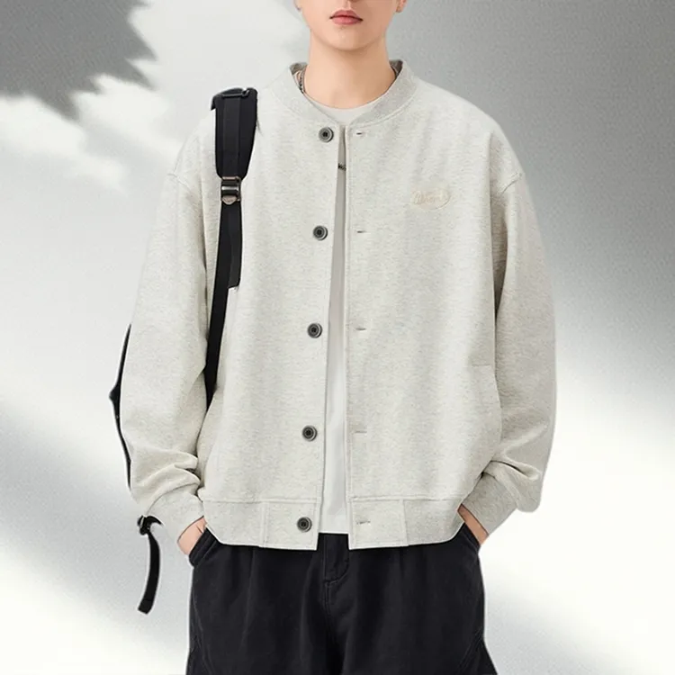 轻奢高档秋冬季学生美式棒球服开衫外套潮流百搭青少年时尚夹克男