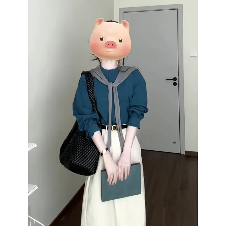 高级感穿搭半身连衣裙子女2025年新款初秋长袖衬衫半身裙两件套装